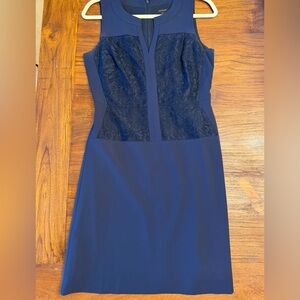 Ann Taylor Navy Lace Panel Dress